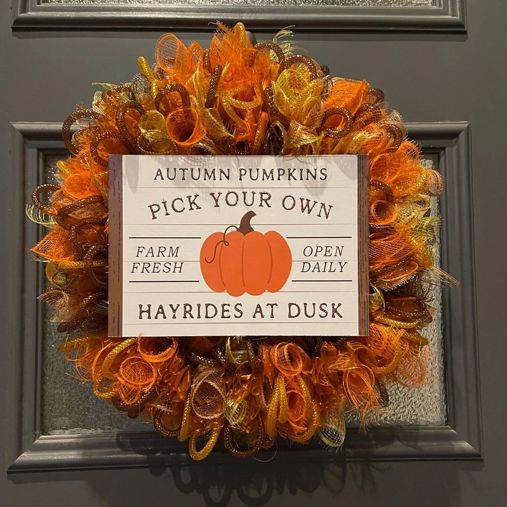 20” fall harvest Thanksgiving handmade wreath New